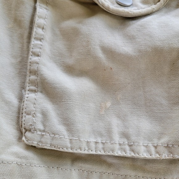 Womens Free People Seize The Day Button Zip-up Khaki Military Jacket Army M Boho - Picture 10 of 11